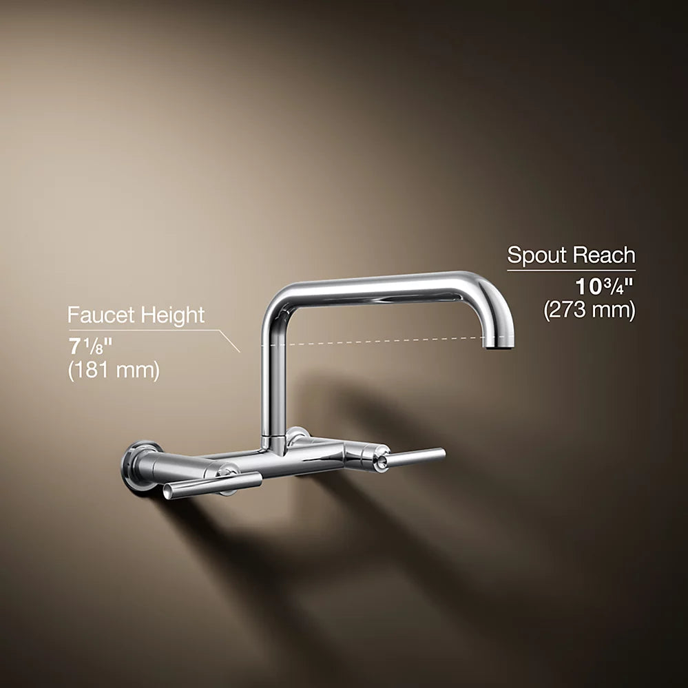 Kohler Two-hole wall-mount bridge kitchen sink faucet