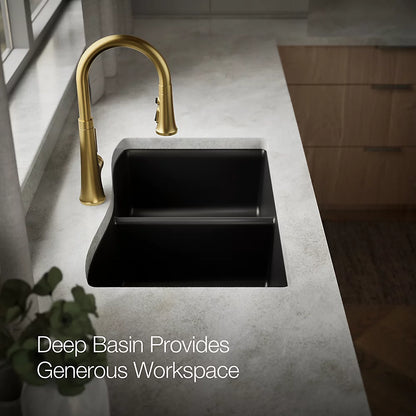 Kohler Kennon® 33" top-/undermount double-bowl kitchen sink