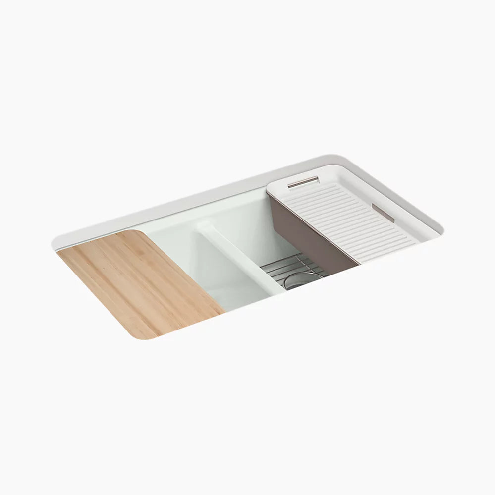 Kohler 33" undermount double-bowl workstation kitchen sink