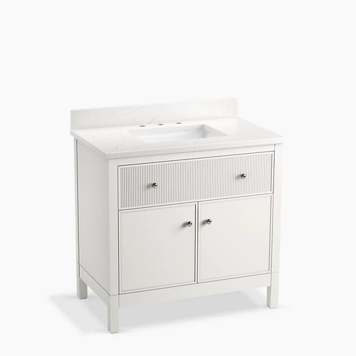 Kohler Malin By Studio Mcgee Cabinet and Quartz Top 36-Inch Single-Sink Bathroom Vanity