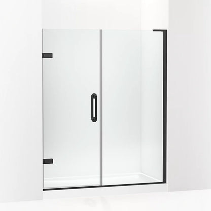 Kohler Frameless pivot shower door, 71-3/4" H x 58 - 58-3/4" W, with 3/8" thick Crystal Clear glass