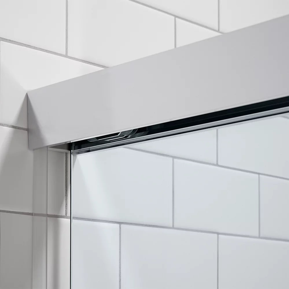 Kohler Sliding shower door, 70" H x 56-5/8 - 59-5/8" W, with 5/16" thick Crystal Clear glass