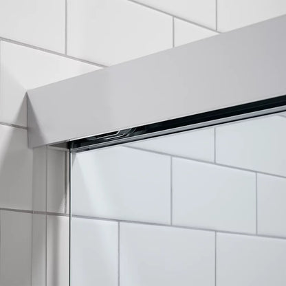 Kohler Sliding shower door, 70" H x 56-5/8 - 59-5/8" W, with 5/16" thick Crystal Clear glass