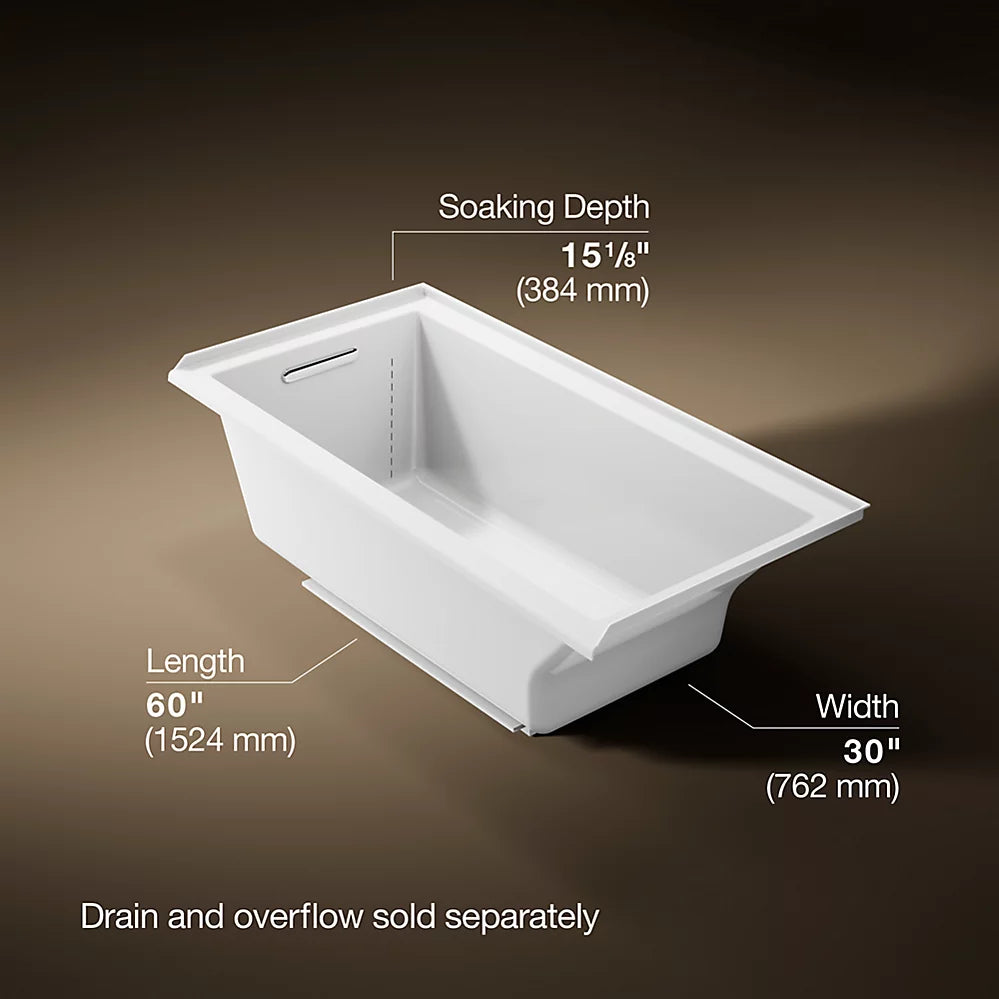 Kohler Underscore 60" x 30" Alcove bath, left drain