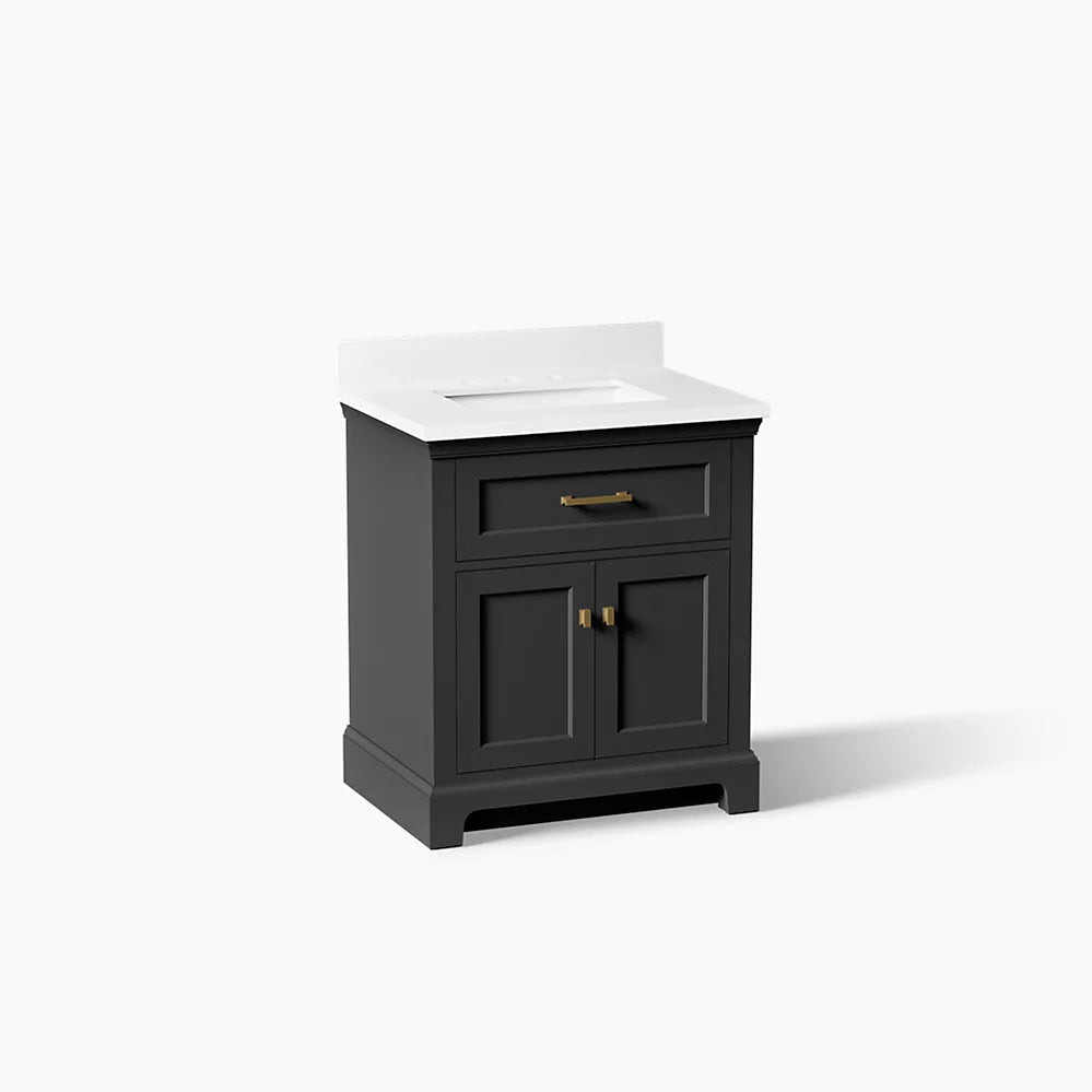 Kohler Charlemont Cabinet and Quartz Top 30-Inch Single-Sink Bathroom Vanity