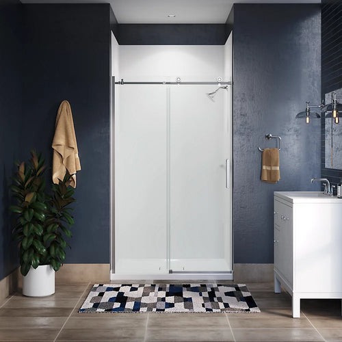 Kohler Sliding shower door, 78" H x 44-1/8 - 47-7/8" W, with 3/8" thick Crystal Clear glass