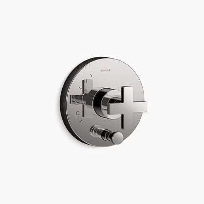 Kohler Rite-Temp® valve trim with push-button diverter and cross handle