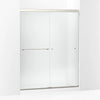 Kohler Sliding shower door, 76" H x 56-5/8 - 59-5/8" W, with 5/16" thick Frosted glass