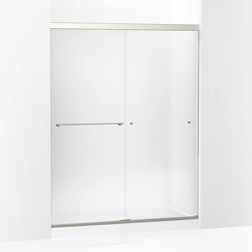 Kohler Sliding shower door, 76" H x 56-5/8 - 59-5/8" W, with 5/16" thick Frosted glass