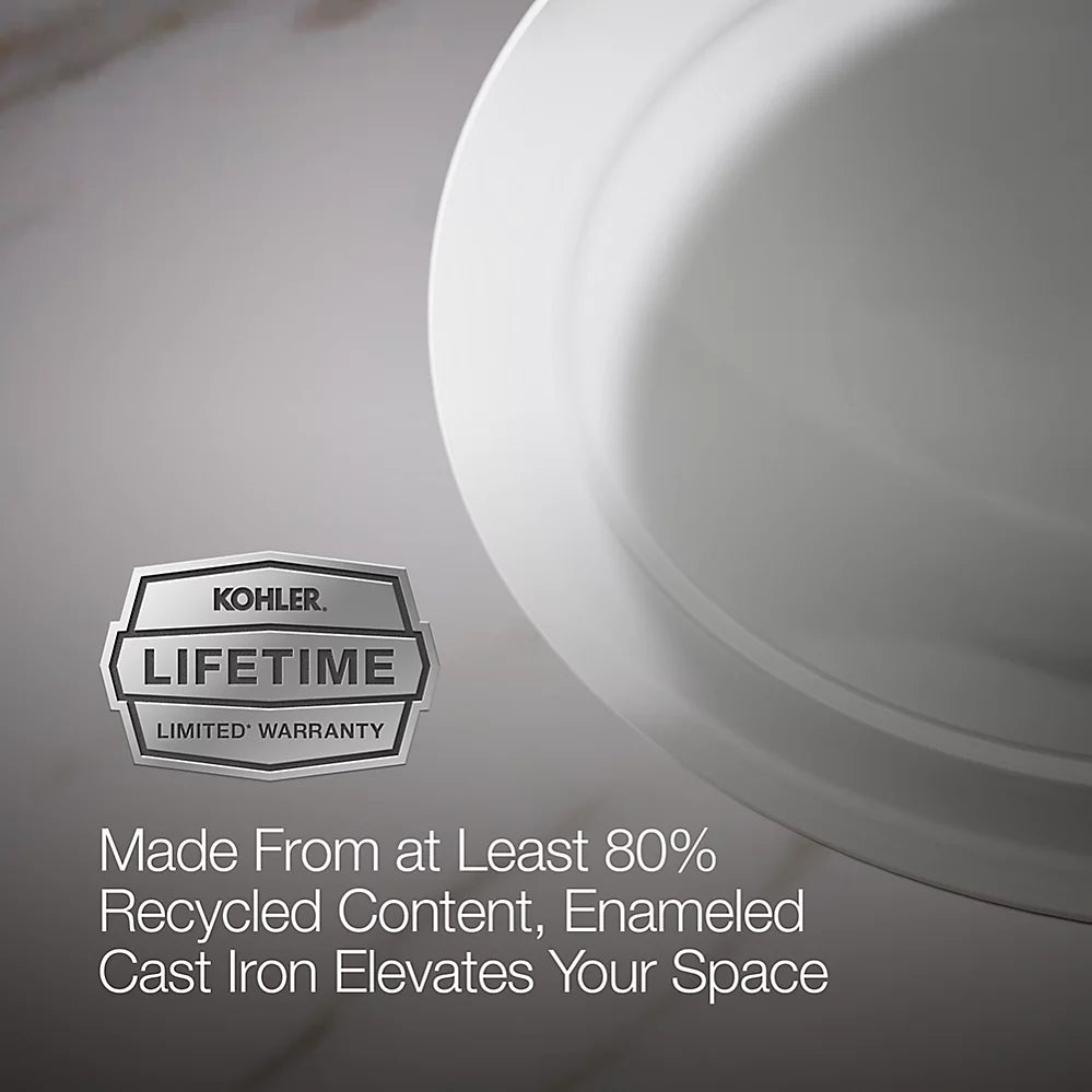 Kohler 20-3/4" oval undermount bathroom sink, no overflow