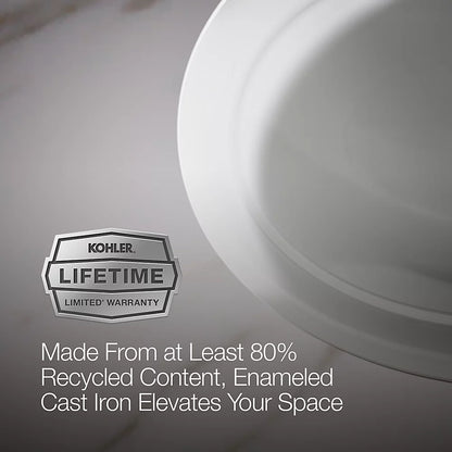 Kohler 20-3/4" oval undermount bathroom sink, no overflow