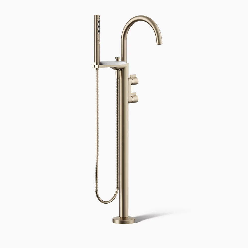 Kohler Floor-mount bath filler trim with lever handles and handshower