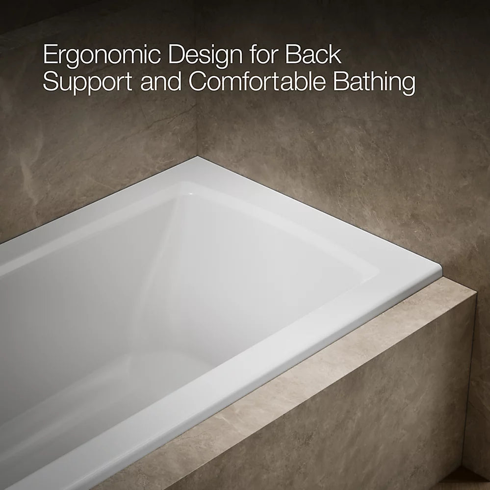 Kohler Archer 60" x 30" alcove bath, left drain