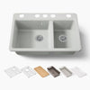 Kohler Riverby® 33" undermount double-bowl workstation kitchen sink