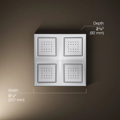 Kohler Overhead shower panel with four 22-nozzle sprayheads