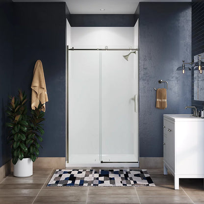 Kohler Sliding shower door, 78" H x 44-1/8 - 47-7/8" W, with 3/8" thick Crystal Clear glass