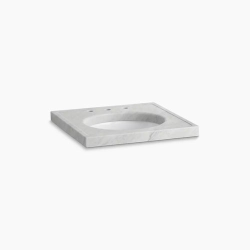 Kohler 24" x 22" marble console tabletop with 8" widespread faucet holes and cut for K-2205-G/K-2210-G undermount bathroom sink