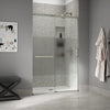 Kohler Sliding shower door, 75-1/2" H x 44-1/4 - 47-5/8" W, with heavy 5/16" thick Crystal Clear glass with privacy band
