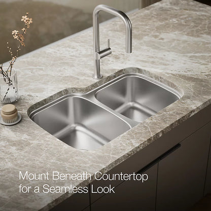 Kohler Verse™ 33" top-/undermount double-bowl kitchen sink