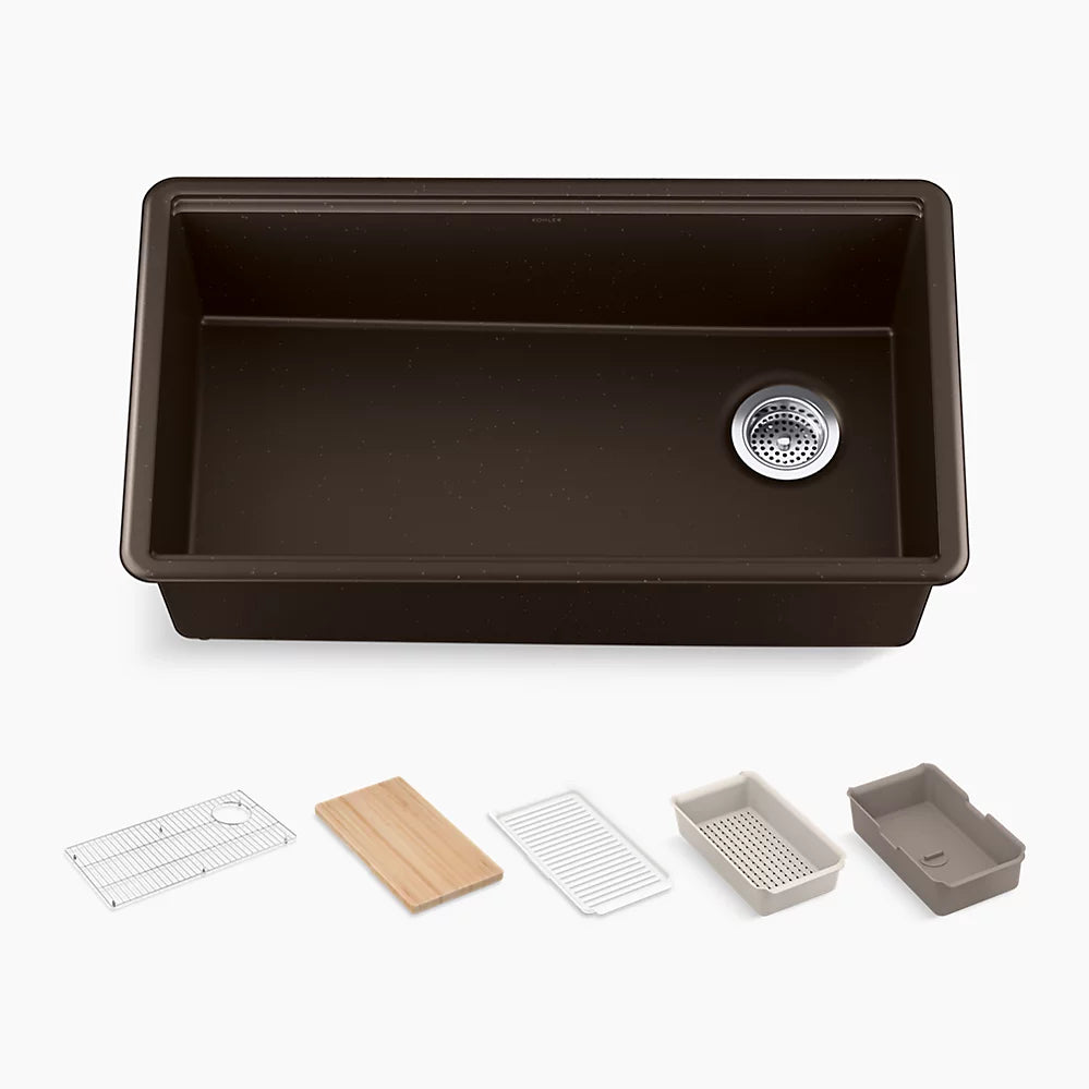 Kohler 32-1/2" undermount single-bowl workstation kitchen sink