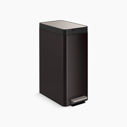 Kohler 13-gallon stainless steel slim step trash can with bifold lid