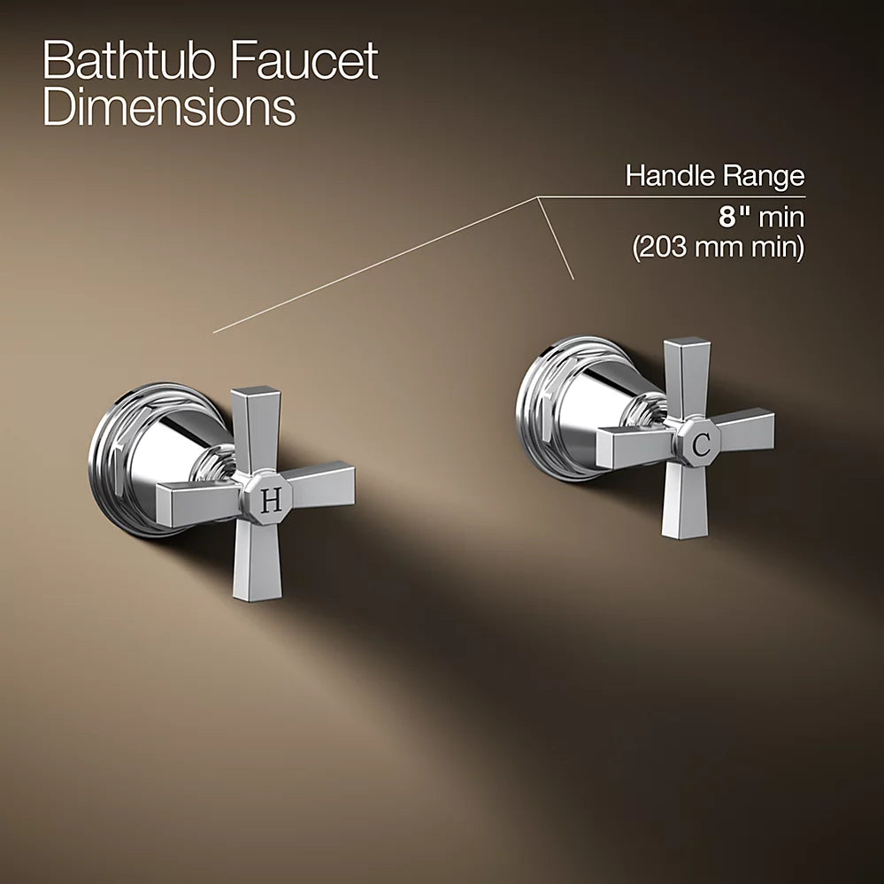 Kohler Deck-mount bath faucet handle trim with Cross design