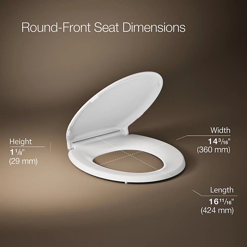 Kohler Nightlight ReadyLatch® Quiet-Close™ round-front toilet seat