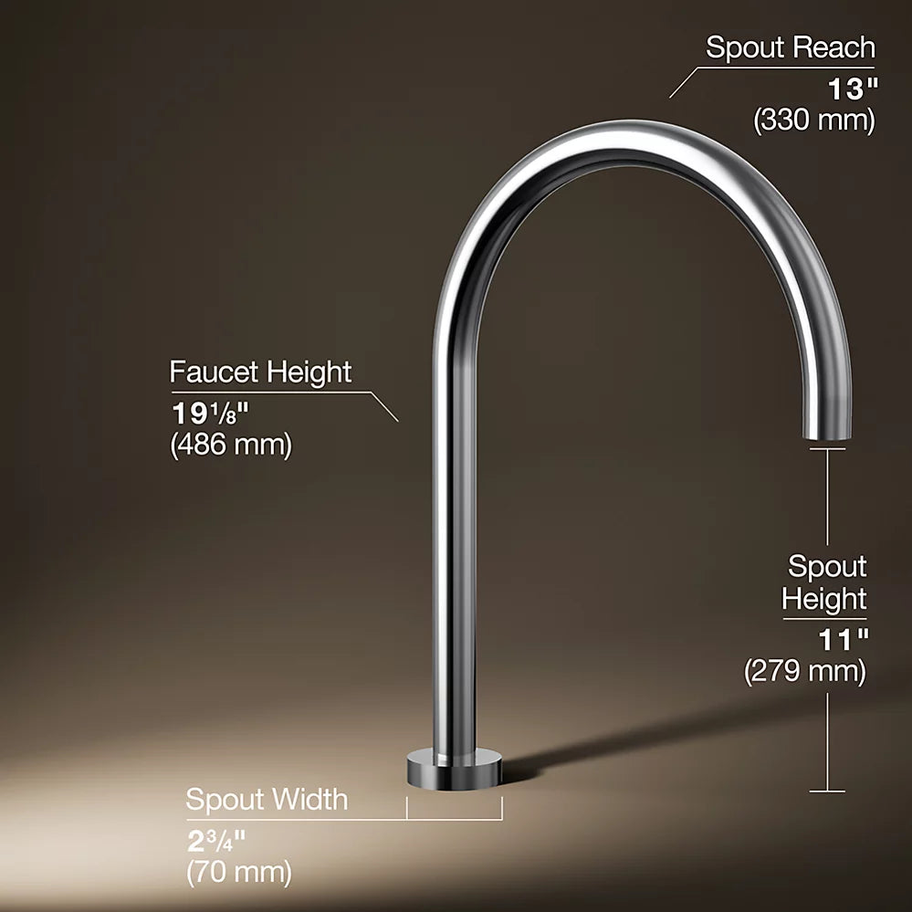 Kohler Laminar deck-mount non-diverter bath spout