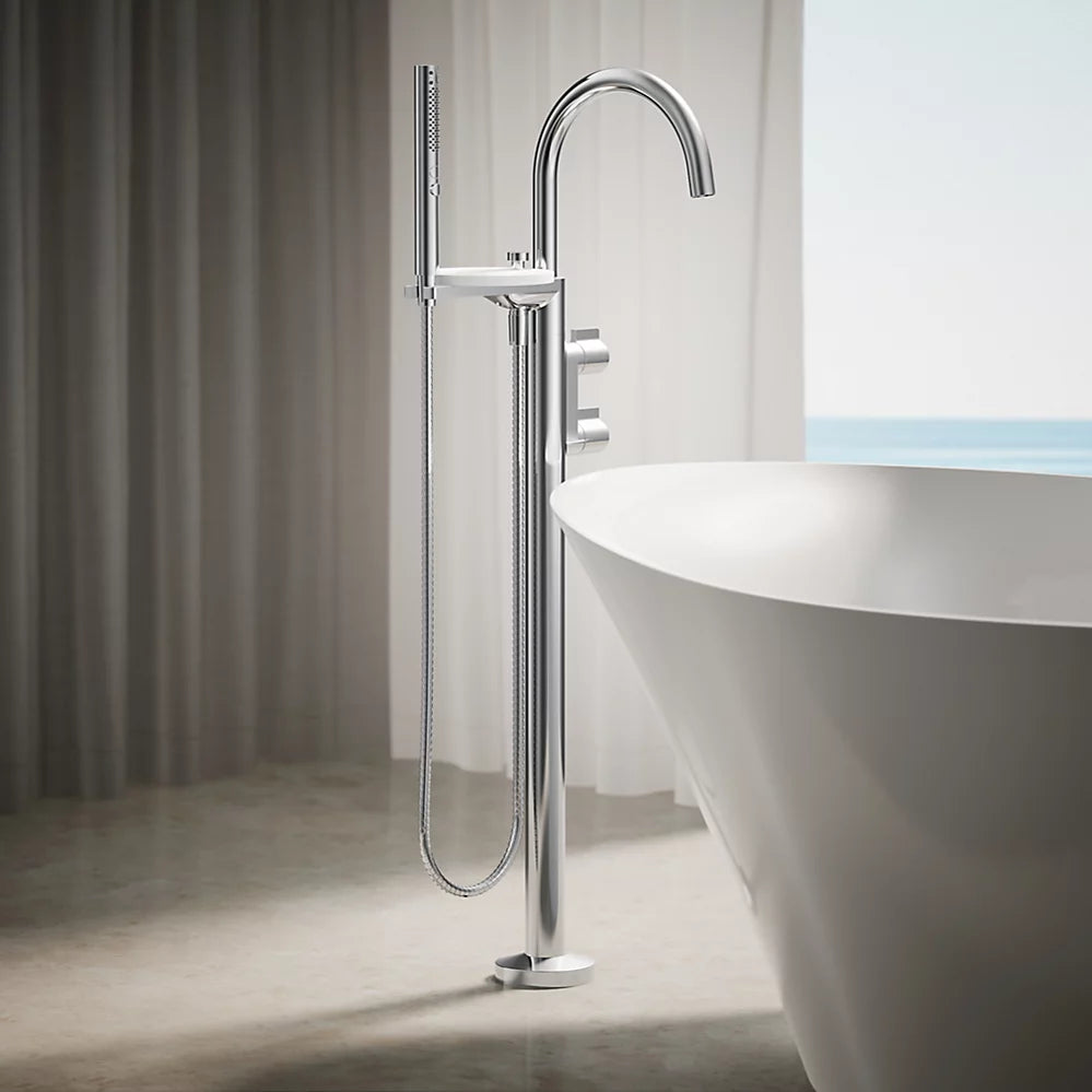 Kohler Floor-mount bath filler trim with lever handles and handshower