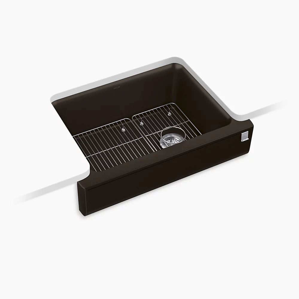 Kohler 29-3/4" undermount single-bowl farmhouse kitchen sink with short apron