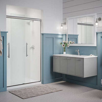 Kohler Frameless sliding shower door, 79-1/16" H x 44-5/8 - 47-5/8" W, with 5/16" thick Frosted glass