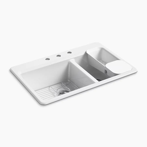 Kohler 33" top-mount double-bowl workstation kitchen sink
