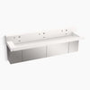 Kohler 90" wall-mount trough lavatory system with backsplash