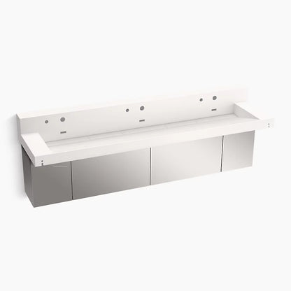 Kohler 90" wall-mount trough lavatory system with backsplash