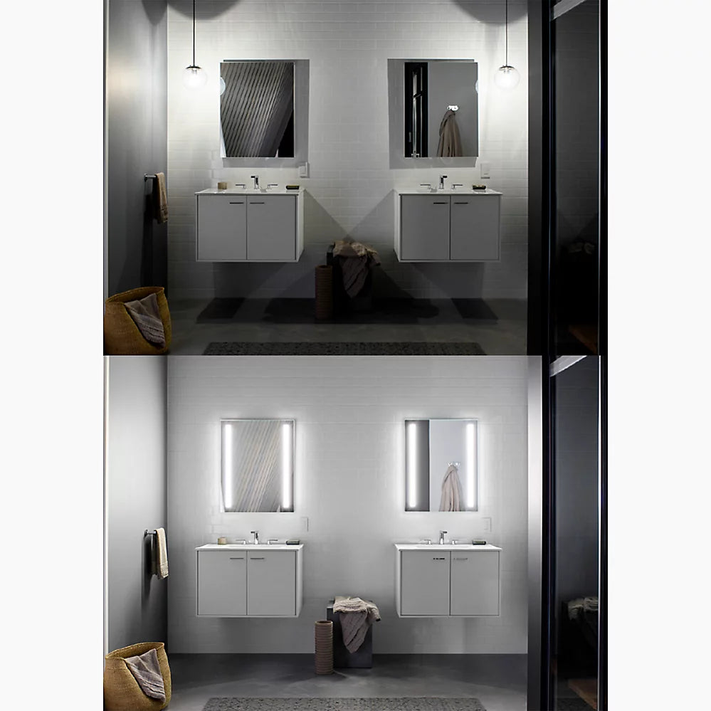 Kohler 34" x 30" two-door lighted medicine cabinet, left-hinged