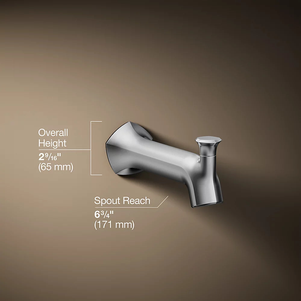 Kohler Wall-mount bath spout with Straight design and diverter