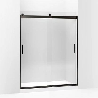 Kohler Sliding shower door, 74" H x 56-5/8 - 59-5/8" W, with 1/4" thick Crystal Clear glass