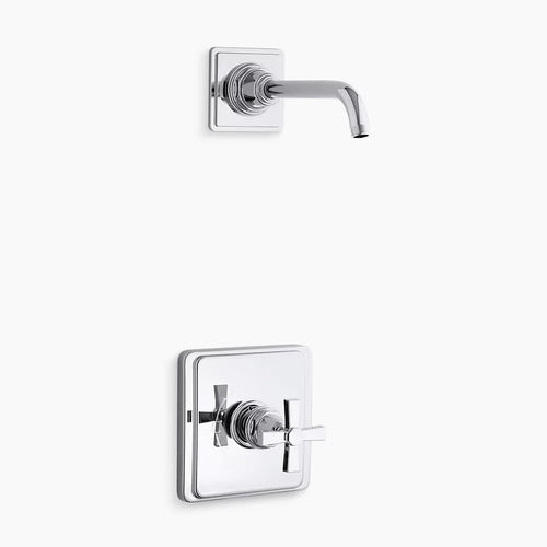 Kohler Rite-Temp® shower trim kit with cross handle, without showerhead