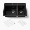 Kohler Riverby® 33" top-mount double-bowl kitchen sink