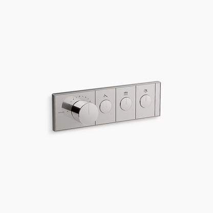 Kohler Three-outlet recessed mechanical thermostatic valve control