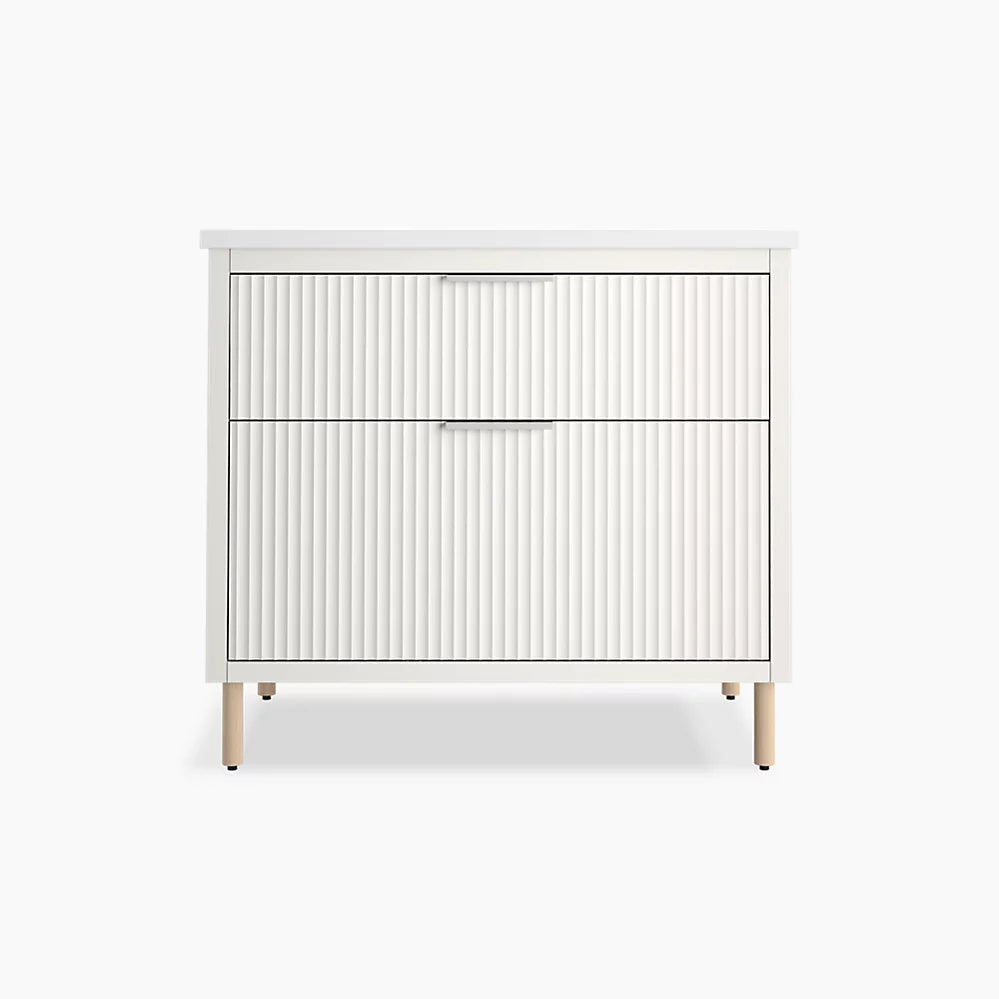 Kohler 36" wall-hung bathroom vanity cabinet with sink and quartz top