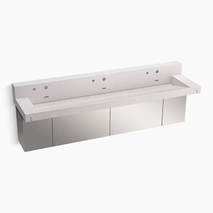 Kohler 90" wall-mount trough lavatory system with backsplash
