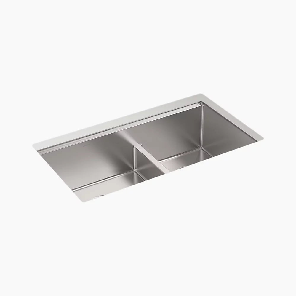 Kohler Smart Divide® 32" undermount double-bowl workstation kitchen sink