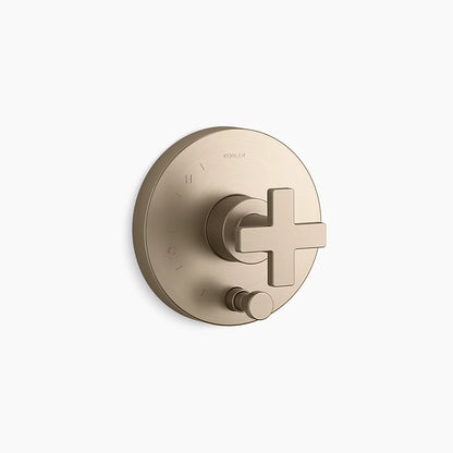Kohler Rite-Temp® valve trim with push-button diverter and cross handle