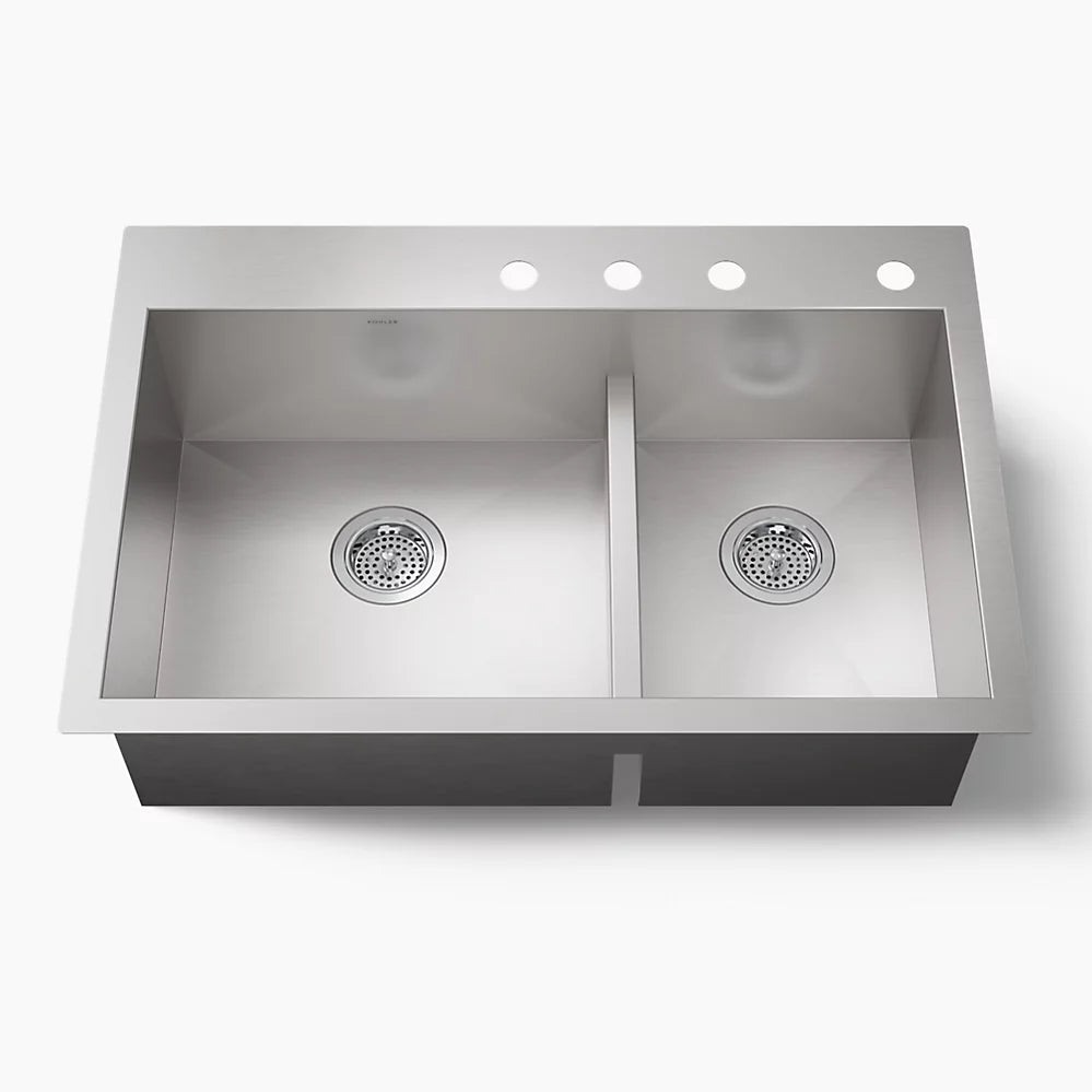 Kohler Vault Smart Divide Top- Double-bowl 33-Inch Undermount Kitchen Sink
