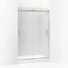 Kohler Sliding shower door, 74" H x 43-5/8 - 47-5/8" W, with 1/4" thick Frosted glass