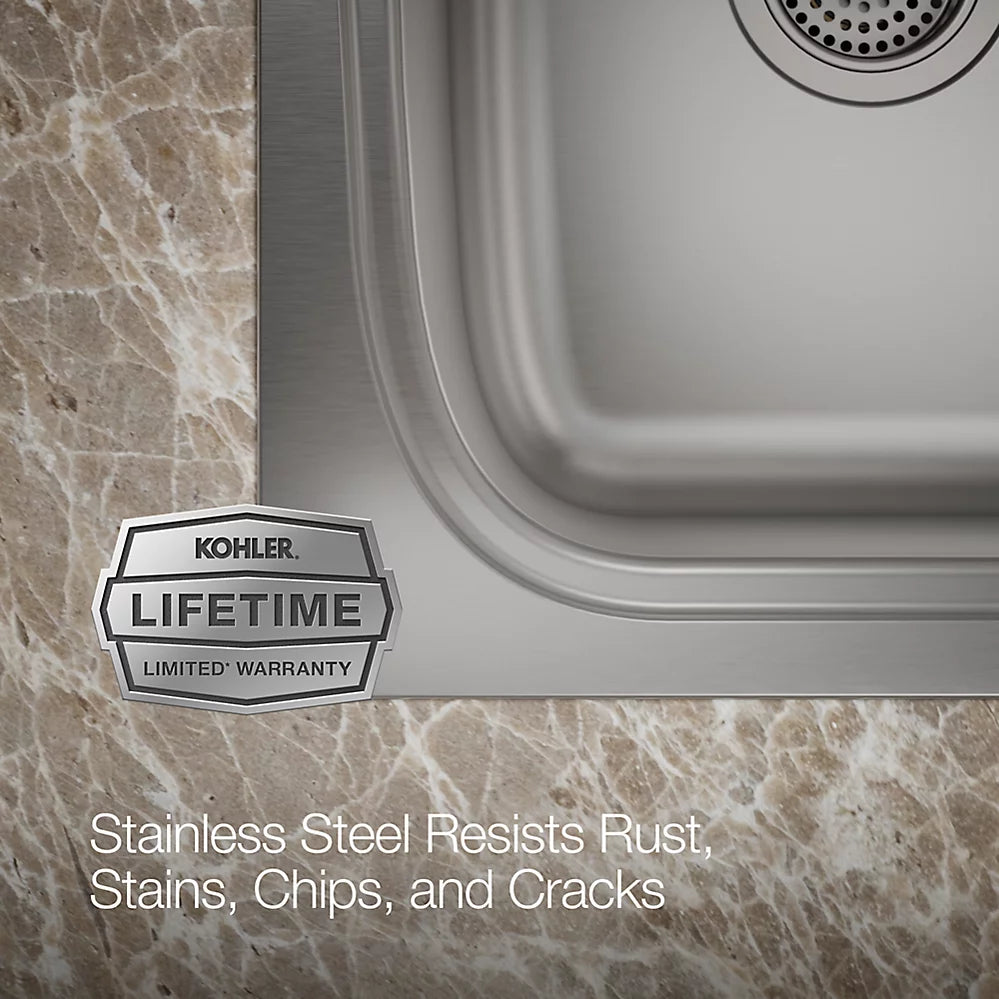 Kohler Verse™ 33" top-/undermount double-bowl kitchen sink