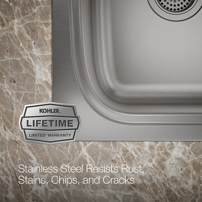 Kohler Verse™ 33" top-/undermount double-bowl kitchen sink