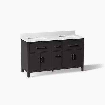Kohler Kresla Cabinet With Sinks And Quartz Top 60-Inch Double-Sink Bathroom Vanity