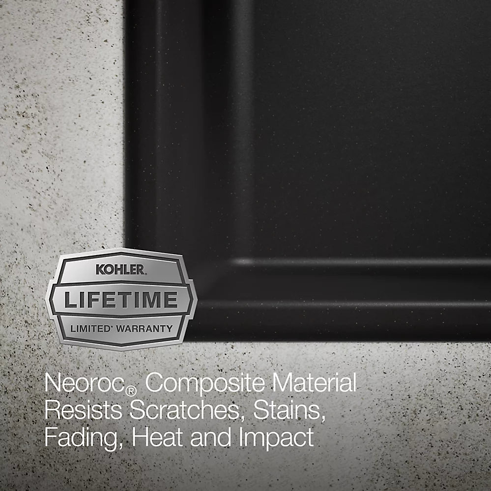 Kohler Kennon® 33" top-/undermount double-bowl kitchen sink